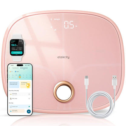 Rechargeable Smart Scale for Body Weight, FSA Eligible, Pink