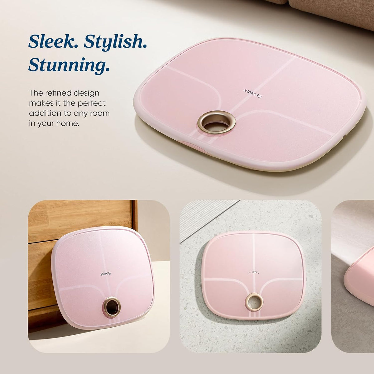 Rechargeable Smart Scale for Body Weight, FSA Eligible, Pink