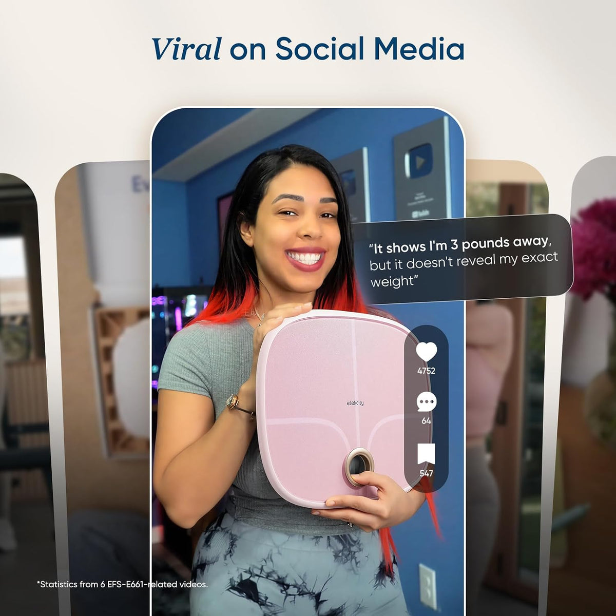 Rechargeable Smart Scale for Body Weight, FSA Eligible, Pink