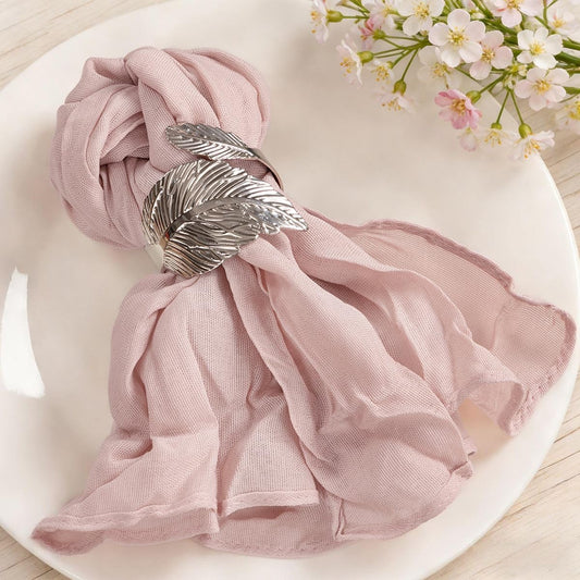 MLMC 10 Pack Pink Cheesecloth Napkins Bulk Washable Cloth Napkins Set of 10 21"x21" Rustic Boho Dusty Pink Gauze Dinner Table Napkins for Wedding Bridal Baby Shower Gathering Decor