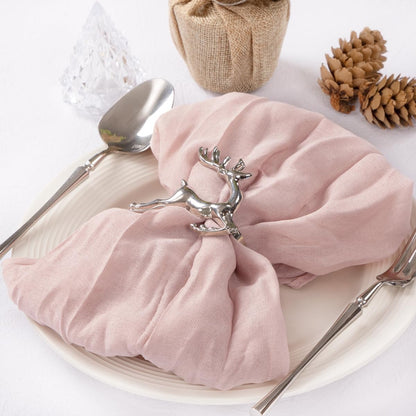 MLMC 10 Pack Pink Cheesecloth Napkins Bulk Washable Cloth Napkins Set of 10 21"x21" Rustic Boho Dusty Pink Gauze Dinner Table Napkins for Wedding Bridal Baby Shower Gathering Decor