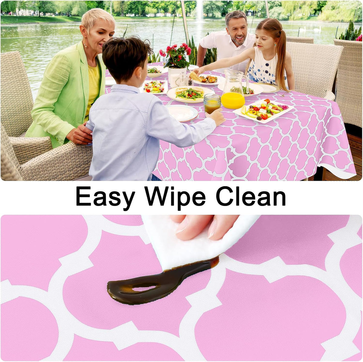 Rectangle Table Cloth, Flannel Backed Vinyl Tablecloth, 60"x84"