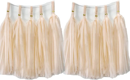 Tissue Paper Tassels Garland Banner for Party Decorations - Table Decor for Wedding, Birthday, Baby Shower, Nursery (20, Peach)