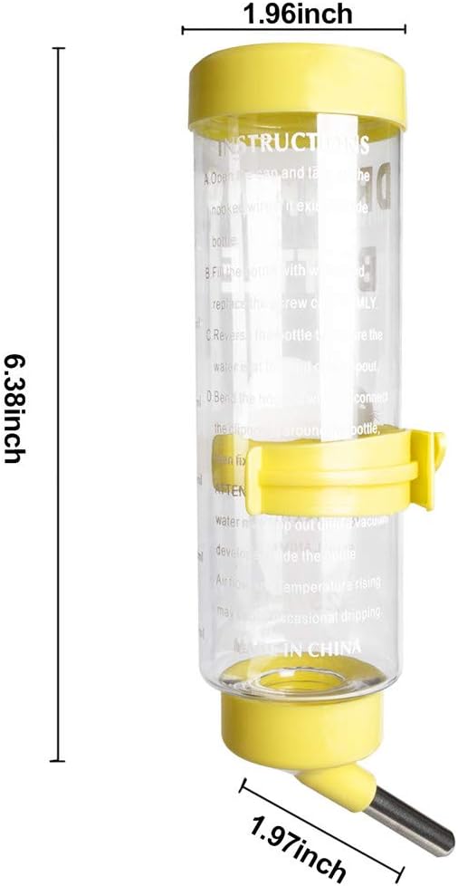 2PCS 8.45 oz No Drip Small Animal Water Bottle, Cage Water Bottles for Small Pet/Bunny/Ferret/Hamster/Guinea Pig/Rabbit