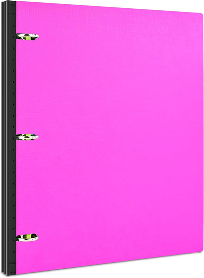 Telescoping 3 Ring Binder, Portable Plastic 0.75 inch 3 Ring Binder with Telescoping Spine and Foldable Front Cover Holds 8.5" x 11" Paper for School,Office and Homes-Pink