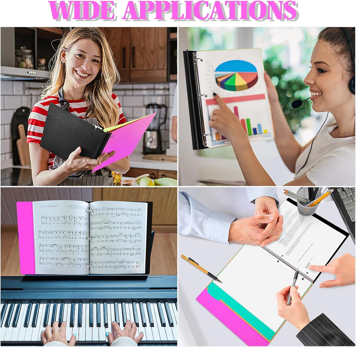 Telescoping 3 Ring Binder, Portable Plastic 0.75 inch 3 Ring Binder with Telescoping Spine and Foldable Front Cover Holds 8.5" x 11" Paper for School,Office and Homes-Pink
