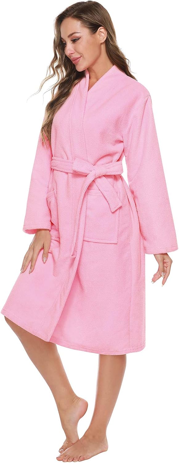 Kimono Bathrobe for Women Terry Cloth Robes knee length towel Bathrobe