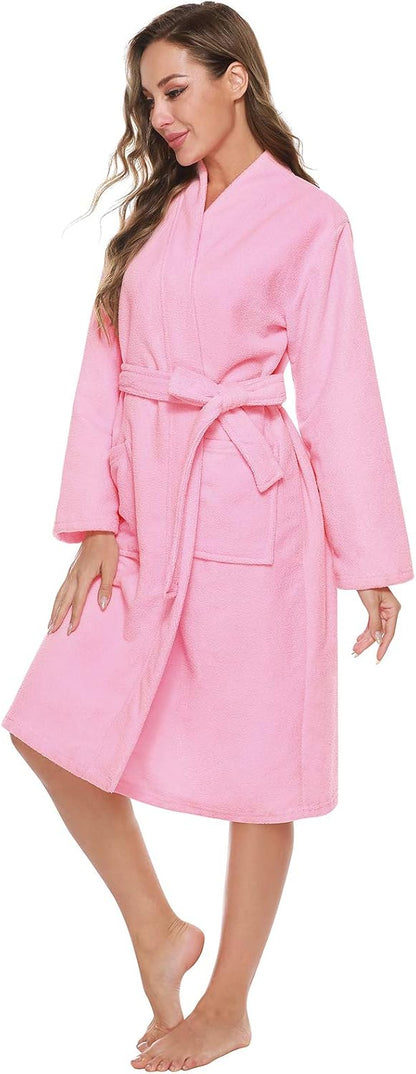 Kimono Bathrobe for Women Terry Cloth Robes knee length towel Bathrobe