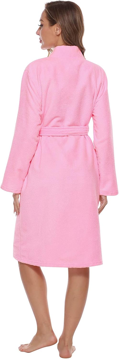 Kimono Bathrobe for Women Terry Cloth Robes knee length towel Bathrobe