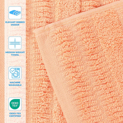 Luxurious Classic Cotton Blend Towels, Set of 2 for Bathroom, Shower, Spa, Hotel, Super Soft, Quick Dry, Ultra Soft Mika Towels, 2 Bath Towel Set, Peach