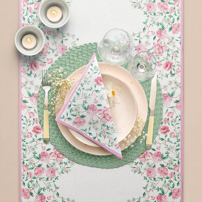 PAW - 50 Pieces Linen-Feel Paper Paper Napkins 16" x 16", Disposable Cloth-Like Napkins with Floral Design, Dinner Napkins for Party, Wedding, Barbecue, Picnic
