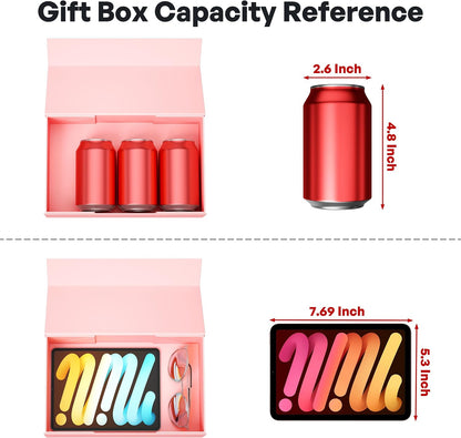 5 Pack Pink Gift Box, 9.5x6x3'' Gift Boxes with Lids for Presents