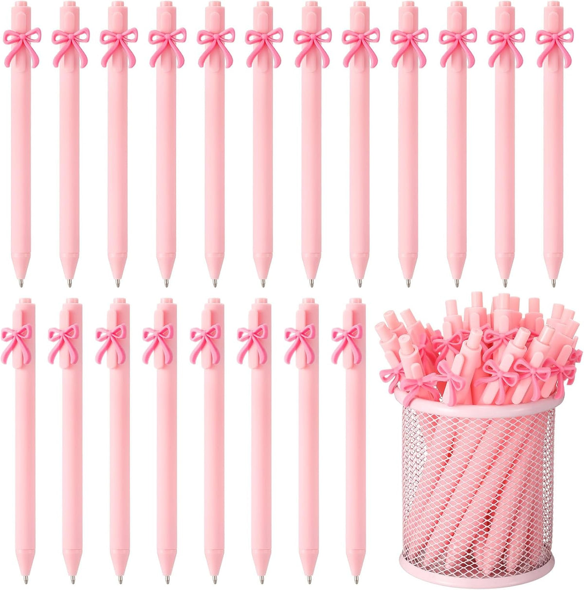 20 Pcs Bow Pens Bow Party Favors Coquette Cute Pens,Pink