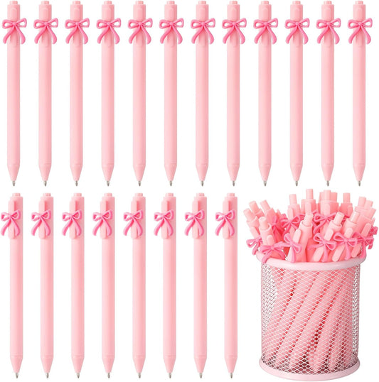 20 Pcs Bow Pens Bow Party Favors Coquette Cute Pens,Pink