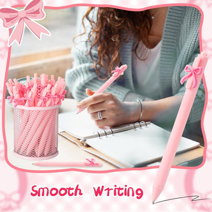 20 Pcs Bow Pens Bow Party Favors Coquette Cute Pens,Pink