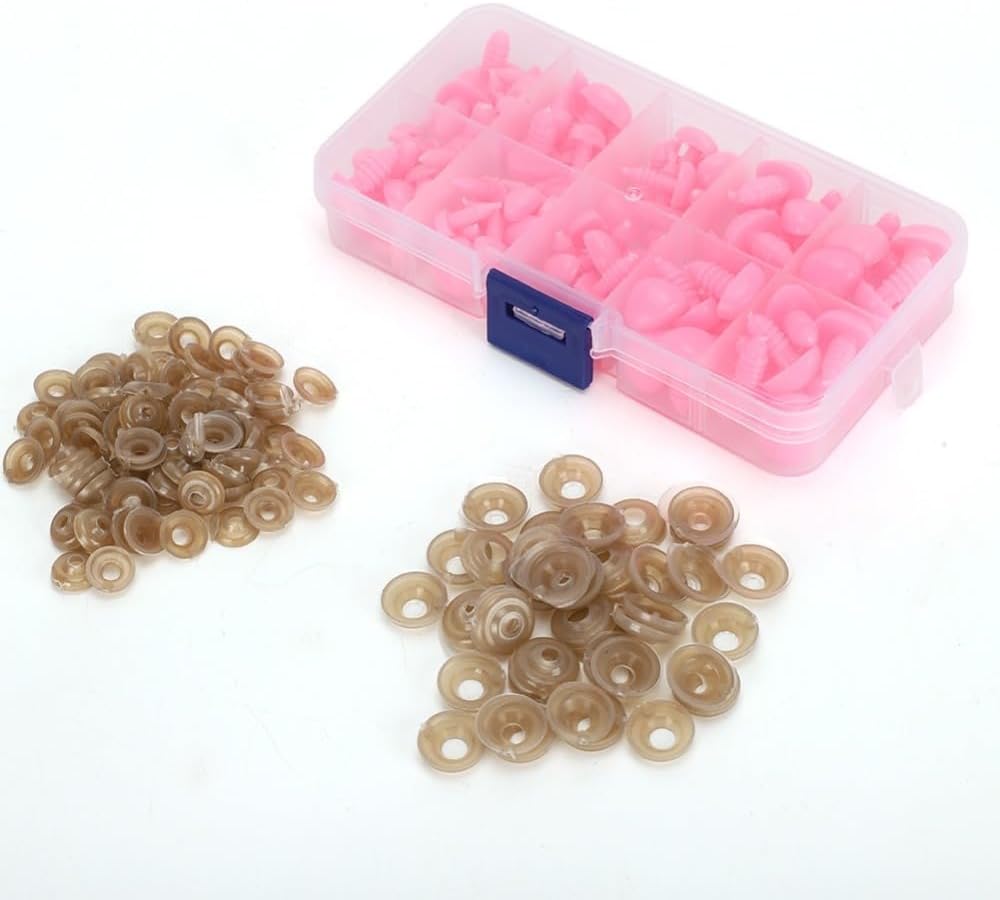 100 Pcs Pink Screw Doll Noses for DIY Stuffed Animal Crafts