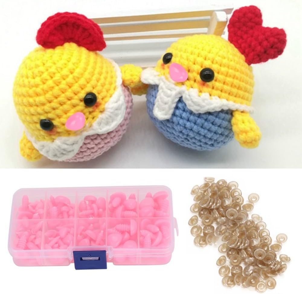 100 Pcs Pink Screw Doll Noses for DIY Stuffed Animal Crafts