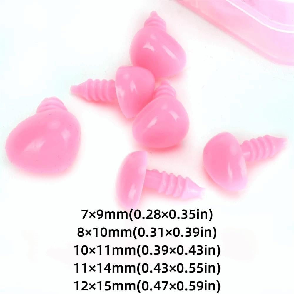 100 Pcs Pink Screw Doll Noses for DIY Stuffed Animal Crafts