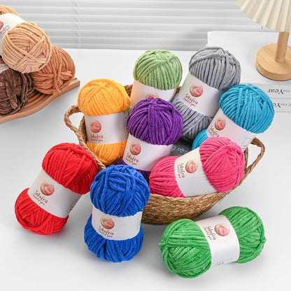 Chenille Yarn for Crocheting Size 5 Bulky Yarn 3 Peach Pink