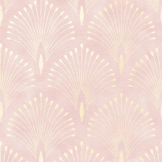 Pink and Gold Geometric Wallpaper Peel and Stick Accent Wall Paper Removable Blush Pink Art Deco Metallic Gold Art Nouveau Peacock Self Adhesive Contact Paper for Drawers Cabinets 17.5x80