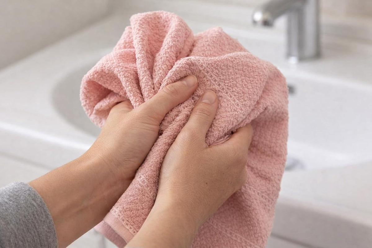 Light Pink Kitchen Hand Dish Towels, Set of 3, 100% Cotton, 18" x 28"