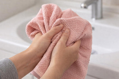 Light Pink Kitchen Hand Dish Towels, Set of 3, 100% Cotton, 18" x 28"