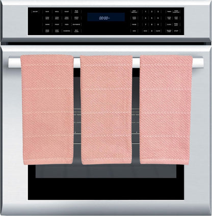 Light Pink Kitchen Hand Dish Towels, Set of 3, 100% Cotton, 18" x 28"