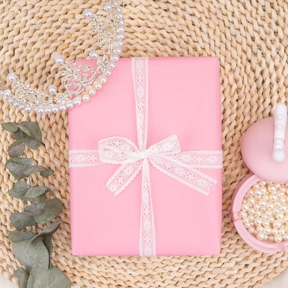 Pink Wrapping Paper Solid Color - Mini Roll - for Wedding, Birthday, Shower, Congrats, and Holiday - 17 Inches X 32.8 Feet