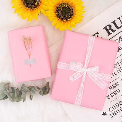 Pink Wrapping Paper Solid Color - Mini Roll - for Wedding, Birthday, Shower, Congrats, and Holiday - 17 Inches X 32.8 Feet