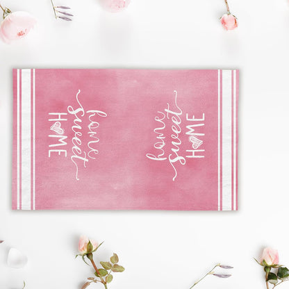 Summer Pink Tulips Floral Kitchen Towels, Spring Lavender Dish Towels Set of 2, Spring Butterfly Flowers 18 x 26 Inch Hand Towel Quick Drying Dishcloth Decor for Kitchen Bathroom Home