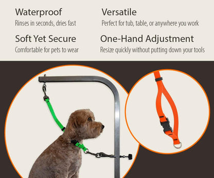 Pro Grooming Loop for Dogs, Waterproof, Neon Pink, 3/4-inch Wide, 24" Long, Made with BioThane