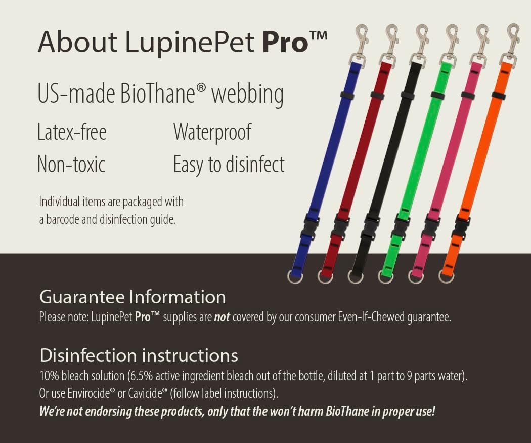 Pro Grooming Loop for Dogs, Waterproof, Neon Pink, 3/4-inch Wide, 24" Long, Made with BioThane
