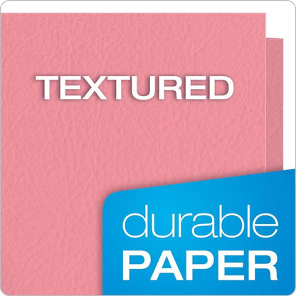 Twin-Pocket Folders, Textured Paper, Letter Size, Pink, Holds 100 Sheets, Box of 25 (57568EE)