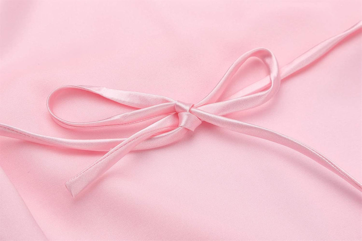 Women's Satin Kimono Robes Bridesmaid Wedding Robes Silky Bathrobes Summer Loungewear