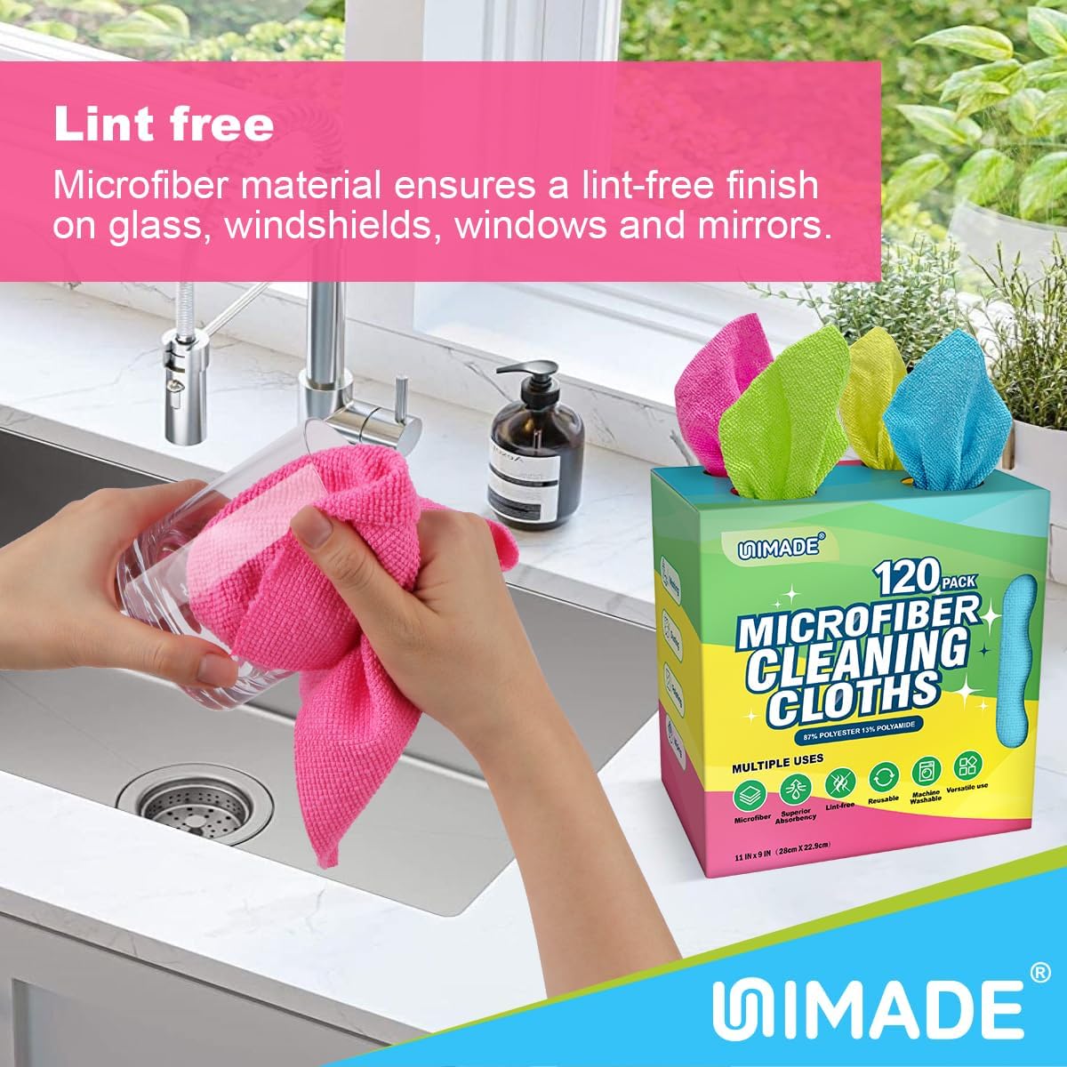 Microfiber Cleaning Cloth, 120 Pack Reusable Paper Towels
