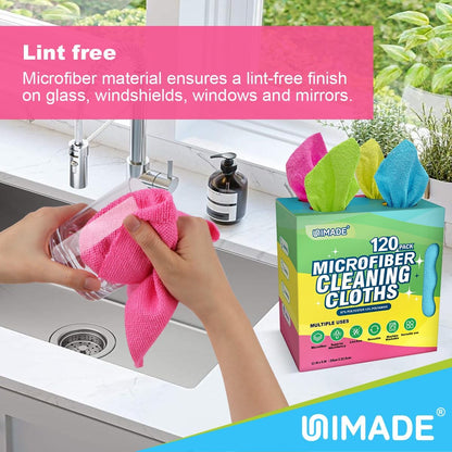 Microfiber Cleaning Cloth, 120 Pack Reusable Paper Towels
