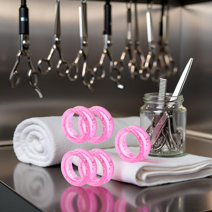 5pcs Pink Silicone Scissors Finger Rings,Grips Grooming Shear Thumb Inserts Finger Protector Ring for Barber Hair Cutting Scissors Pet Shears,Hair Cutting Shears,Quality Comfort Hair Cutting Tools
