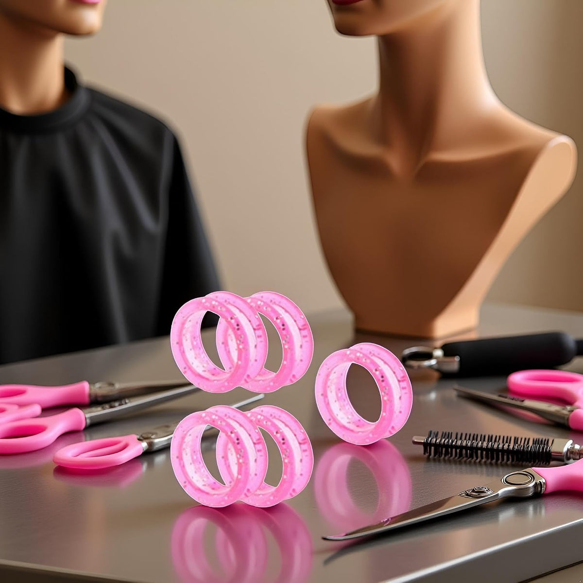 5pcs Pink Silicone Scissors Finger Rings,Grips Grooming Shear Thumb Inserts Finger Protector Ring for Barber Hair Cutting Scissors Pet Shears,Hair Cutting Shears,Quality Comfort Hair Cutting Tools