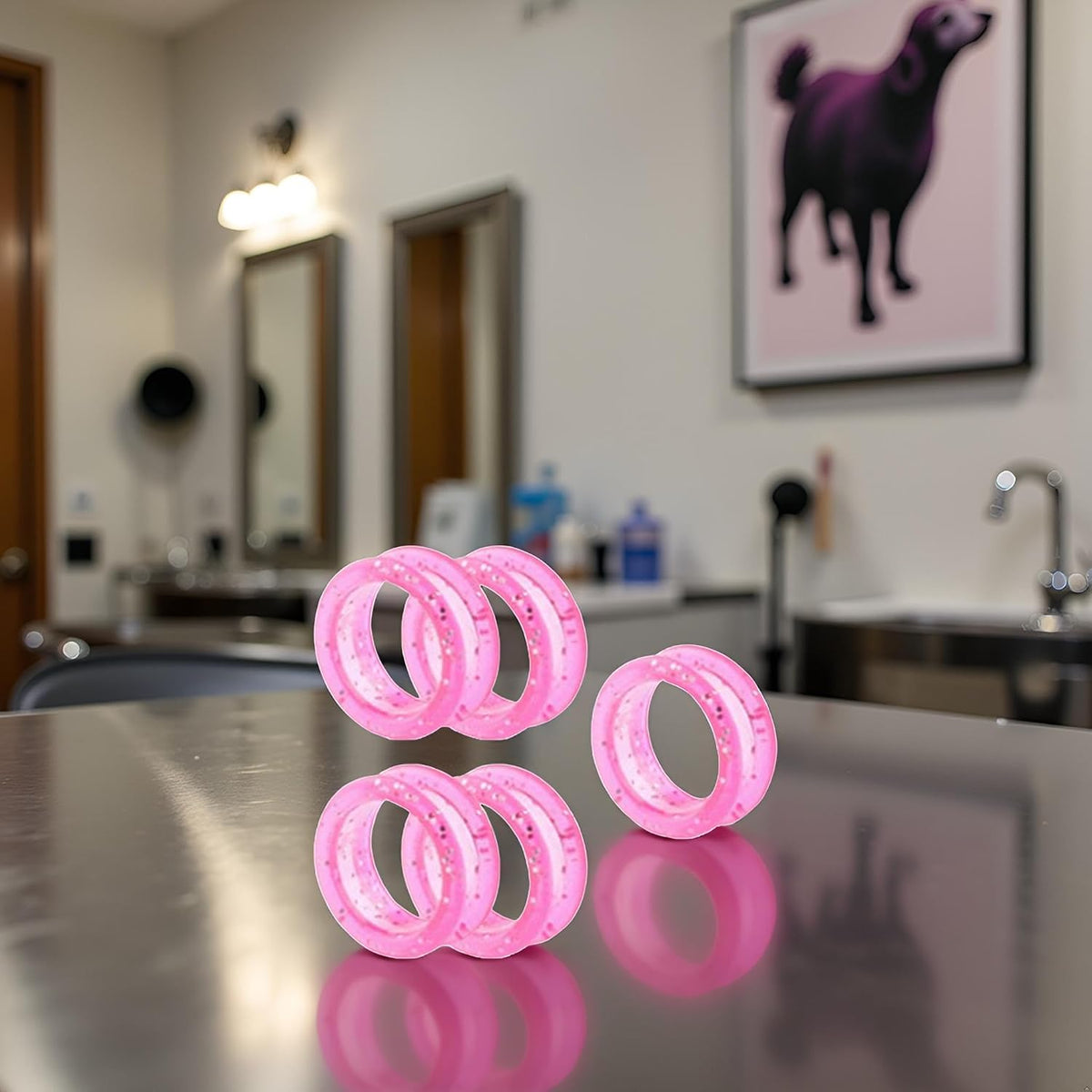 5pcs Pink Silicone Scissors Finger Rings,Grips Grooming Shear Thumb Inserts Finger Protector Ring for Barber Hair Cutting Scissors Pet Shears,Hair Cutting Shears,Quality Comfort Hair Cutting Tools
