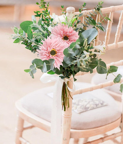 Gerbera Daisy Artificial Flowers 12pcs Pink Fake Silk Flowers Faux Daisies Bouquet with Stems for Wedding Bouquet Home Party Garden Outdoor Decoration(Pink)