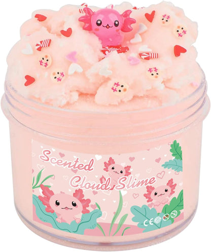 Axolotl Cloud Slime, Premium DIY Scented Slime for Boys Girls, Party Favors for Kids 8-12, Girls Toys 4-8 Years Old, Slimes Kit for Kids Ages 8-12, Relief Fidget Toy, Sensory Toy