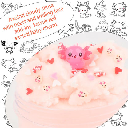 Axolotl Cloud Slime, Premium DIY Scented Slime for Boys Girls, Party Favors for Kids 8-12, Girls Toys 4-8 Years Old, Slimes Kit for Kids Ages 8-12, Relief Fidget Toy, Sensory Toy