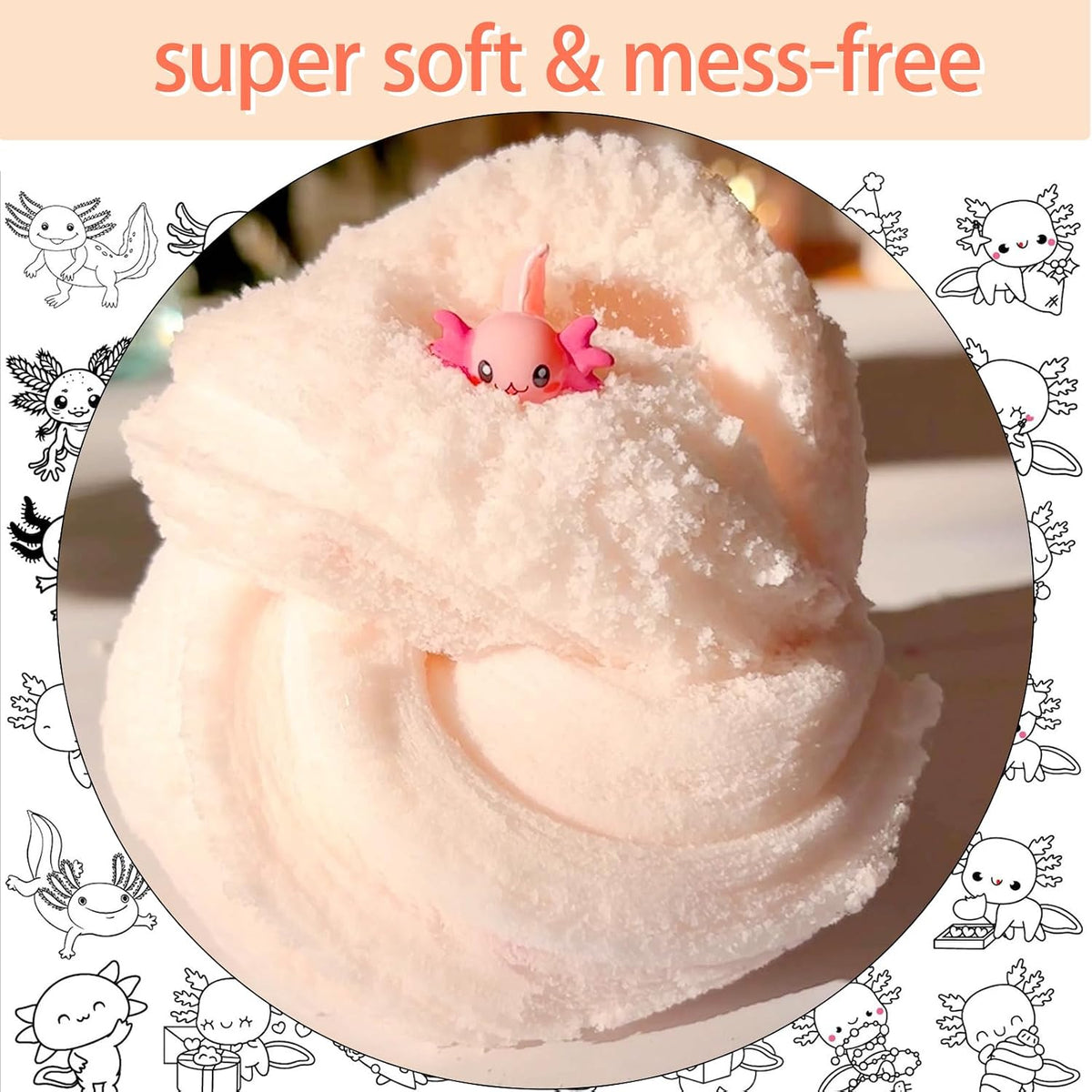 Axolotl Cloud Slime, Premium DIY Scented Slime for Boys Girls, Party Favors for Kids 8-12, Girls Toys 4-8 Years Old, Slimes Kit for Kids Ages 8-12, Relief Fidget Toy, Sensory Toy