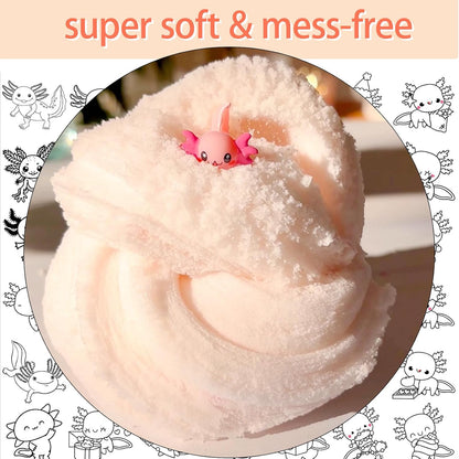 Axolotl Cloud Slime, Premium DIY Scented Slime for Boys Girls, Party Favors for Kids 8-12, Girls Toys 4-8 Years Old, Slimes Kit for Kids Ages 8-12, Relief Fidget Toy, Sensory Toy