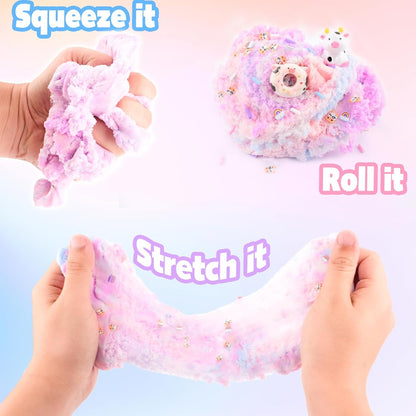 Pink Peach Cloud Slime Kit, with Fun Panda Slime Add Ins, Soft Non-Sticky, Scented Slime Kit for Kids, Birthday Gifts for Boys & Girls, Classroom Rewards, DIY Stress Relief Toy