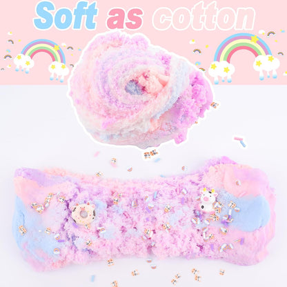Pink Peach Cloud Slime Kit, with Fun Panda Slime Add Ins, Soft Non-Sticky, Scented Slime Kit for Kids, Birthday Gifts for Boys & Girls, Classroom Rewards, DIY Stress Relief Toy