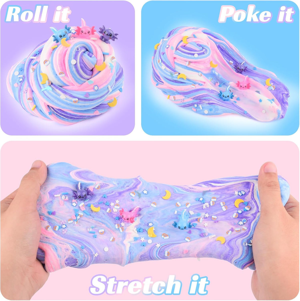 Pink Peach Cloud Slime Kit, with Fun Panda Slime Add Ins, Soft Non-Sticky, Scented Slime Kit for Kids, Birthday Gifts for Boys & Girls, Classroom Rewards, DIY Stress Relief Toy