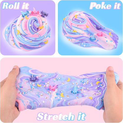 Pink Peach Cloud Slime Kit, with Fun Panda Slime Add Ins, Soft Non-Sticky, Scented Slime Kit for Kids, Birthday Gifts for Boys & Girls, Classroom Rewards, DIY Stress Relief Toy