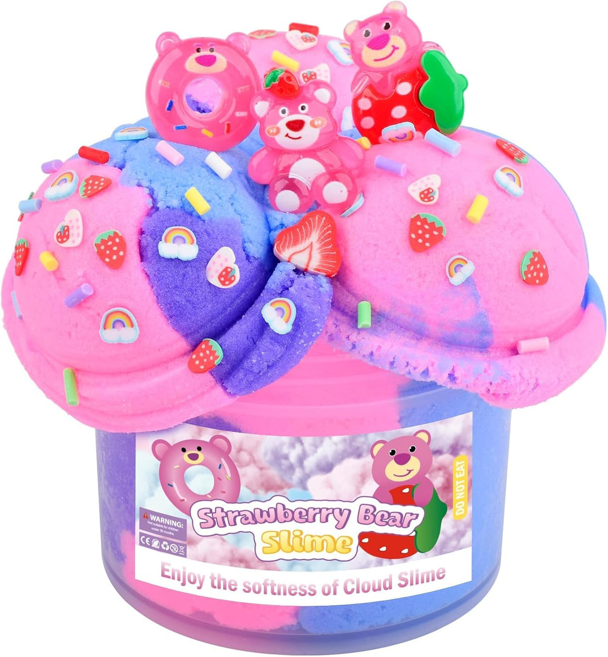 Pink Peach Cloud Slime Kit, with Fun Panda Slime Add Ins, Soft Non-Sticky, Scented Slime Kit for Kids, Birthday Gifts for Boys & Girls, Classroom Rewards, DIY Stress Relief Toy