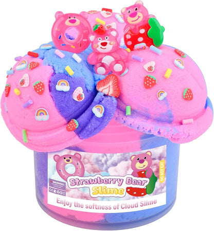 Pink Peach Cloud Slime Kit, with Fun Panda Slime Add Ins, Soft Non-Sticky, Scented Slime Kit for Kids, Birthday Gifts for Boys & Girls, Classroom Rewards, DIY Stress Relief Toy